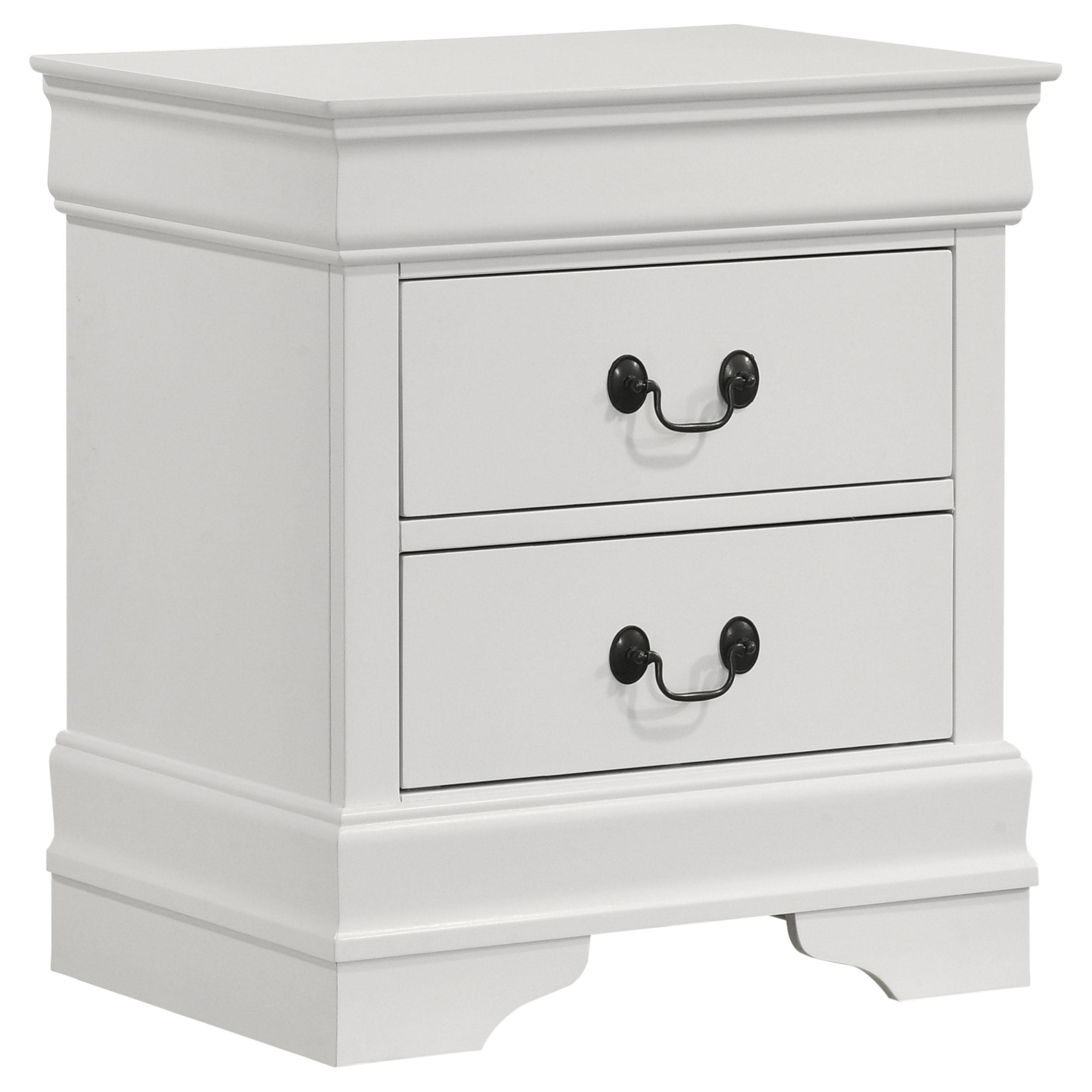 Coaster Furniture Louis Philippe 202442 2-Drawer Nightstand Bedside Table - White IMAGE 1